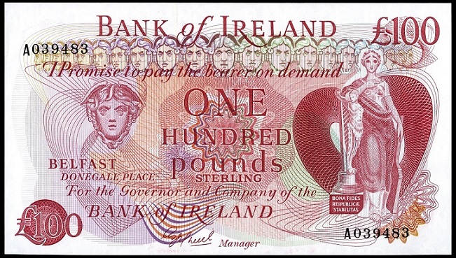 Bank of Ireland 100 Pounds ca. 1983 O'Neill.jpg