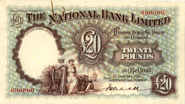 National Bank 20 Pounds Specimen 1st Jan. 1937  Green.jpg