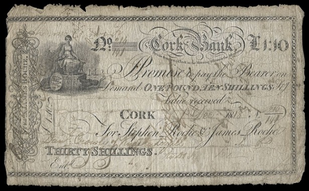 Cork Bank Stephen Roche & Co. 30 Shillings 1st Dec.1818.jpg