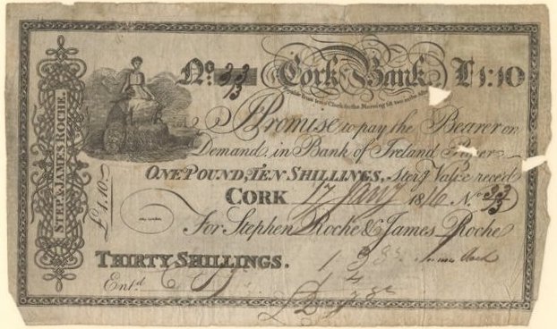Cork Bank Stephen Roches & Co. 30 Shillings 17th Jan.1816.jpg