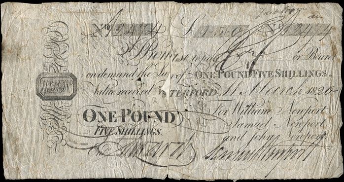 William  Newport & Co. 25 Shillings 11th March 1820.jpg