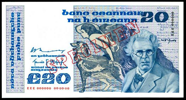 Yeats 20 Pounds Specimen ca. 1980 Murray O'Cofaigh.jpg