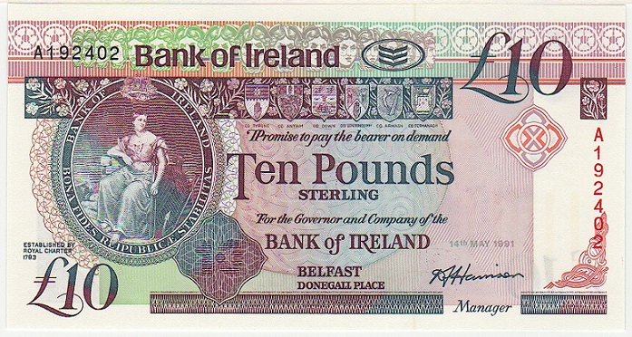 Bank of Ireand 10 Pounds 14th May 1991 Harrison.jpg