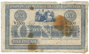 Provincial Bank of Ireland One Pound 1918