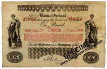 Bank of Ireland One Pound 1919 