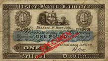 Ulster Bank One Pound 1925