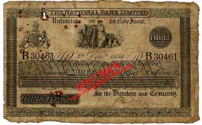 National Bank Three pounds 1891