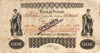 Bank of Ireland One Pound 1869