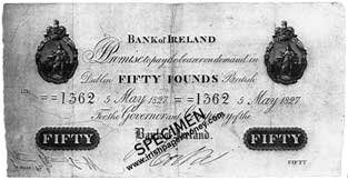 Bank of Ireland 50 Pounds 1827
