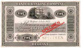 Ulster Banking Company Five Pounds 1857