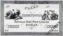 Hibernian Bank three pounds token 1826