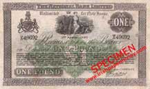 National Bank One Pound 1920
