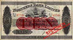Northern Bank 10 Pounds 1943