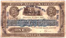 Ulster Bank One Pound 1929 overprint