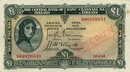 Lavery One Pound Note 1945