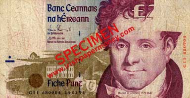 Printed fold error on a Central Bank of Ireland C Series 20 Pound note