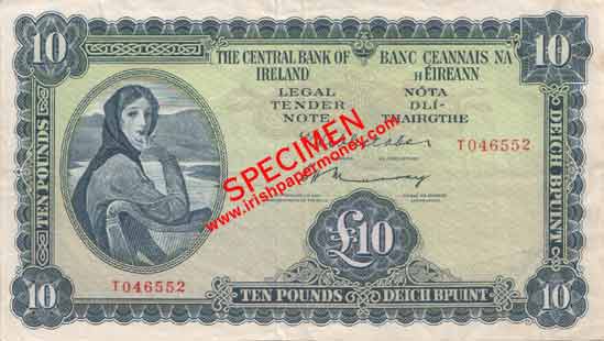Ireland 10 Pounds Error Replacement Note