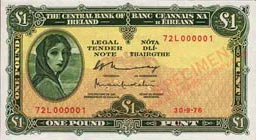 Irish Number 000001 Banknotes