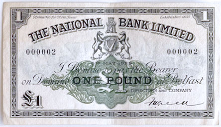 National Bank One Pound 1929