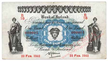 Bank of Ireland One Pound 1942
