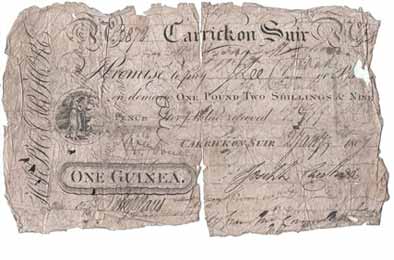 Joseph Carshore One Guinea 1807 Carrick on Suir