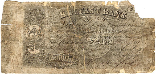 25 Shilling note issued in 1815 by David Gordon & Co
