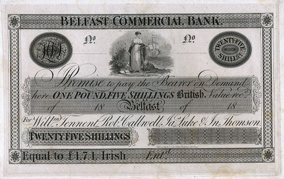 Belfast Commercial Bank. 25 Shillings 1826