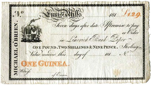 Ennis Mills Michael O'Brien 1 guinea ca1811