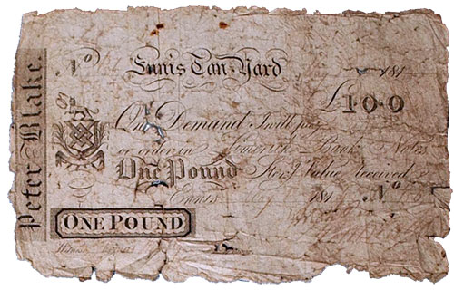 Peter Blake Ennis Tan Yard One Pound 4 May 1813