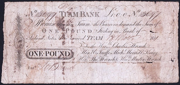 Ffrench's Bank Tuam One Pound 18th November 1811