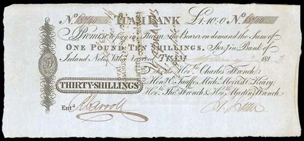 Ffrench's Bank Tuam 30 Shillings 1813