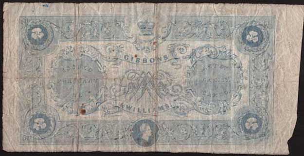 Gibbons & Williams banknotes common blue reverse