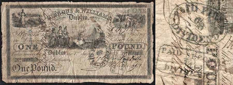 Gibbons and Williams, One Pound with dividend stamp
