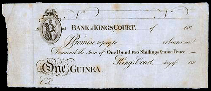 Bank of Kingscourt One Guinea note
