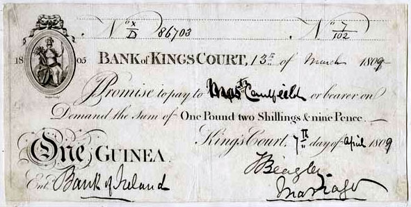 Bank of Kingscourt, One Guinea 1809