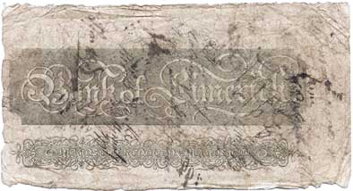 Maunsell's Bank of Limerick, banknote reverse 1817