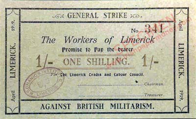Limerick Soviet Note One Shilling unsigned