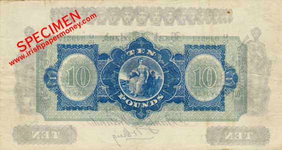 Bank of Ireland Ten Pounds 1929 reverse