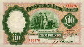 National Bank 10 Pounds 1949