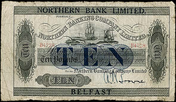 Northern Banking Company Limited, Ten Pounds 1921