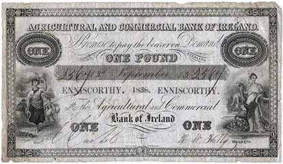 Agricultural & Commercial Bank of Ireland One Pound 1838