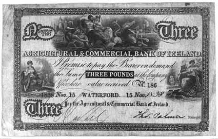 agricultural and commercial bank of ireland 3 pounds 1838
