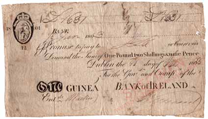 bank of ireland one guinea 1803