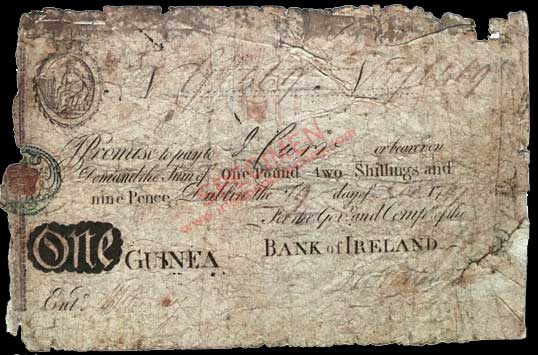 Bank of Ireland One Guinea 1791