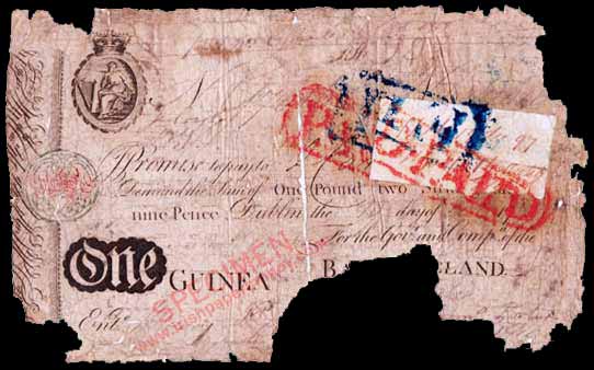Bank of Ireland One Guinea 1797
