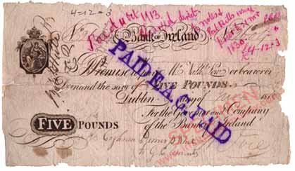 Bank of Ireland Five Pounds 1815