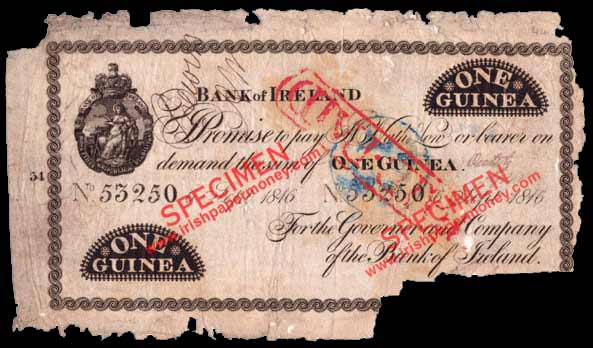 Bank of Ireland One Guinea 1816 Type A1
