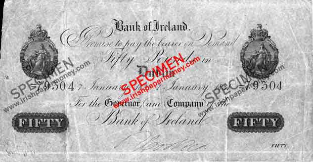 Bank of Ireland 50 Pounds 1831
