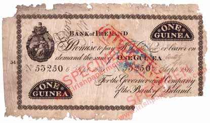 Bank of Ireland, One Guinea, 1816