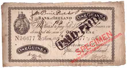 Bank of Ireland, One Guinea, 1819